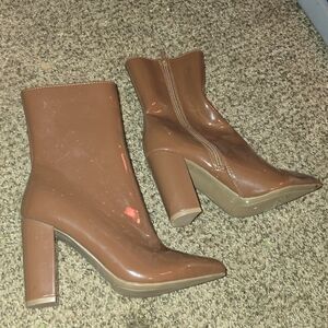 SHEIN Chic Brown Heeled Boots